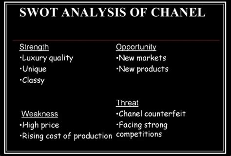 chanel swot|chanel competitor analysis.